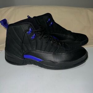 Jordan Black and Purple High-Top Sneakers